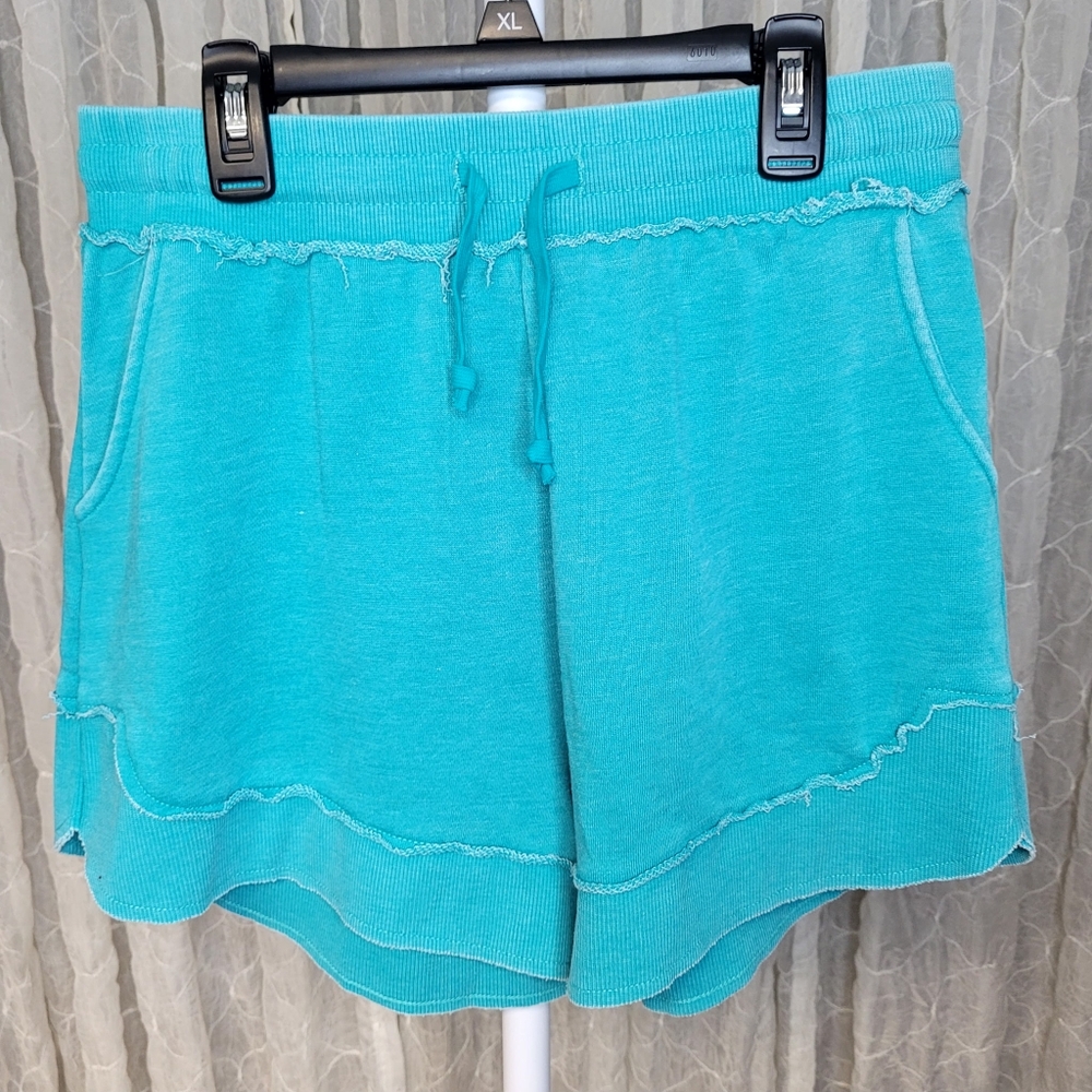 JK Designs Women's High Waist Turquoise Lounge Shorts